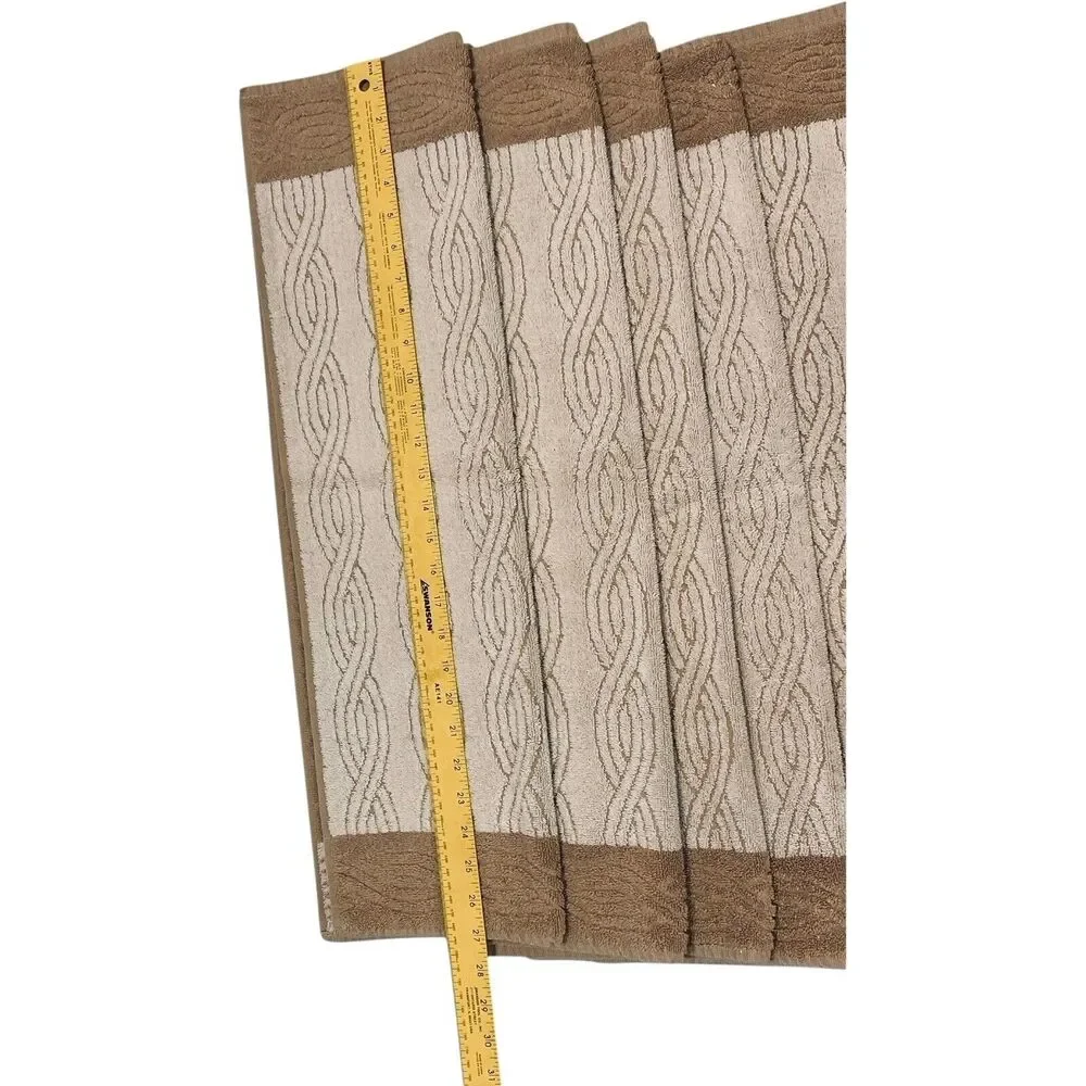 6 VTG Fendi Cotton 100% Bath Towel Floor Mat 16 X 27 Royalton/Bibb USA Tan Beige